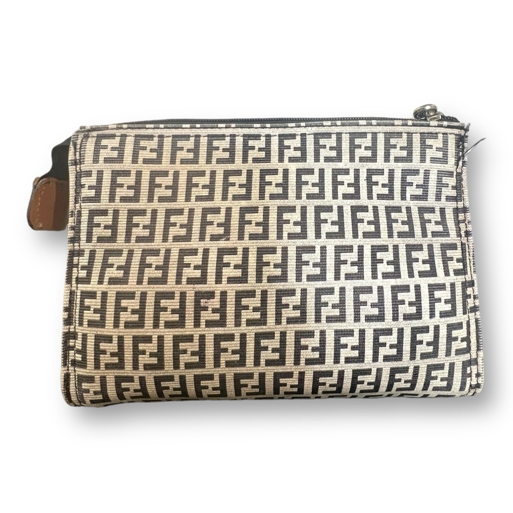 Fendi Zucca Canvas Cosmetic Pouch Bag | Brown FF Logo Mini Bag | Made in Italy - Picture 8 of 15